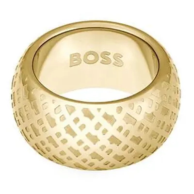 Hugo Boss Výrazný pozlacený prsten pro ženy 1580589 58 mm