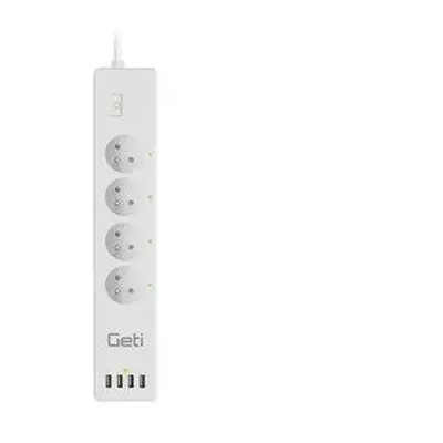 Prodlužovací přívod Smart GETI GSS04, 4 zásuvky, 4x USB, Tuya