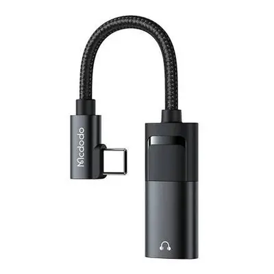 Adaptér USB-C na AUX mini jack 3,5 mm + USB-C, Mcdodo CA-1880 (černý),