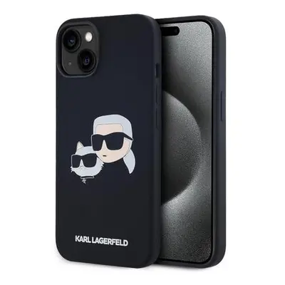 Karl Lagerfeld Liquid Silicone Double Heads Magsafe Zadní Kryt pro iPhone 14 Black