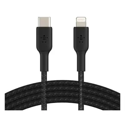 BELKIN kabel oplétaný USB-C - Lightning, 1m, černý