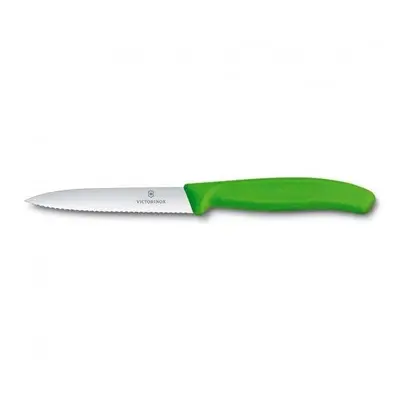 Victorinox Nůž na zeleninu s vlnkovaným ostří zelený, 10 cm