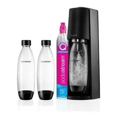 SodaStream Terra Black výrobník sody, mechanický, 2x 1l láhev SodaStream Fuse, bombička s CO2, č