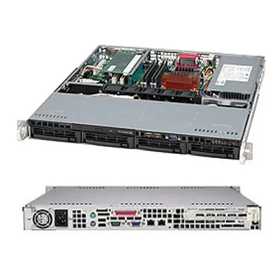 SUPERMICRO 1U chassis 4x 3,5" HS SAS/SATA, 350W (80PLUS Platinum), CSE-813MFTQC-350CB2