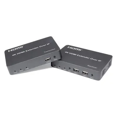 PremiumCord HDMI extender s USB na 150m over IP, bez zpoždění, khext150-1