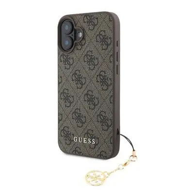 Guess 4G Charm kryt pro iPhone 16 Plus hnědý