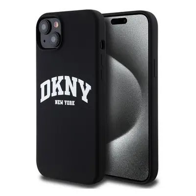 DKNY Liquid Silicone Arch Logo MagSafe Zadní Kryt pro iPhone 15 Plus Black