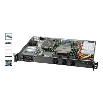 SUPERMICRO 1U server 1x LGA1200, , 4x DDR4 ECC, 2x 2.5" HS SAS/SATA, 200W (80+ Platinum), IPMI, 