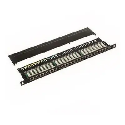 DATACOM Patch panel 19" STP 24 port CAT5E LSA 1U BK (3x8p) / VL, 3101