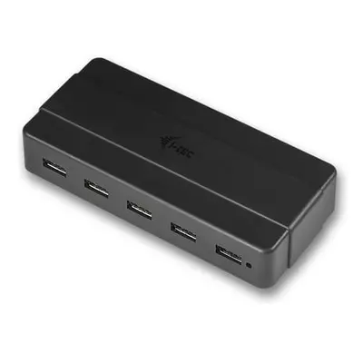 i-tec USB HUB Charging/ 7 portů/ 2 nabíjecí port/ USB 3.0/ napájecí adaptér/ černý, U3HUB742