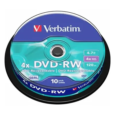 VERBATIM DVD-RW 4,7GB/ 4x/ 10pack/ spindle, 43552