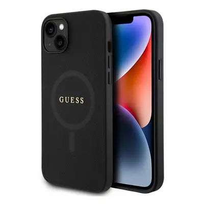 Guess Saffiano MagSafe kryt iPhone 15 Plus, Black