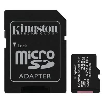 KINGSTON Canvas Select Plus 256GB microSD / UHS-I / CL10 / vč. SD adaptéru