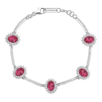 Brosway Luxusní stříbrný náramek se zirkony Fancy Passion Ruby FPR40