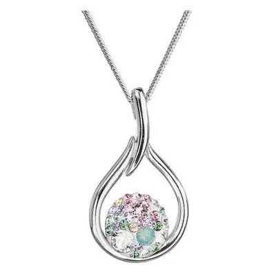 Evolution Group Stříbrný náhrdelník se Swarovski krystaly kapka 32075.3 sakura