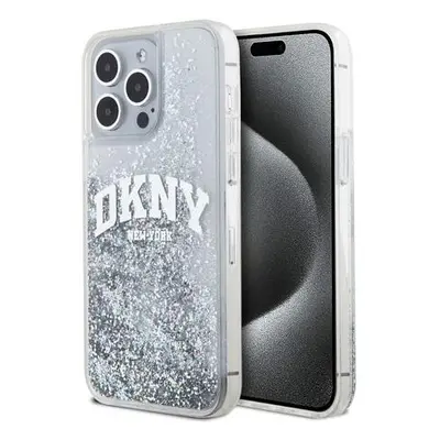 DKNY Liquid Glitter Arch Logo Zadní Kryt pro iPhone 15 Pro Max Transparent