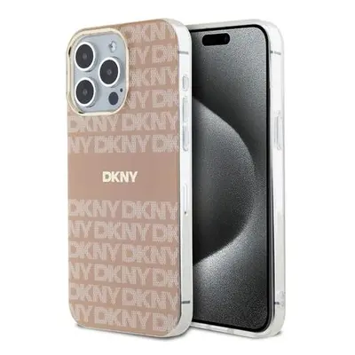 DKNY PC/TPU Repeat Pattern Tonal Stripe Magsafe Zadní Kryt pro iPhone 15 Pro Max Pink