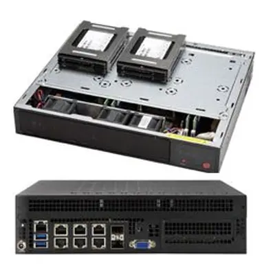 SUPERMICRO Micro 1U mini ITX chassis 2x 2,5" int. HDD, bez zdroje, CSE-E301