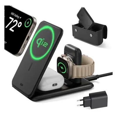 ESR Qi2 3-in-1 Travel Wireless Charging Set - Black