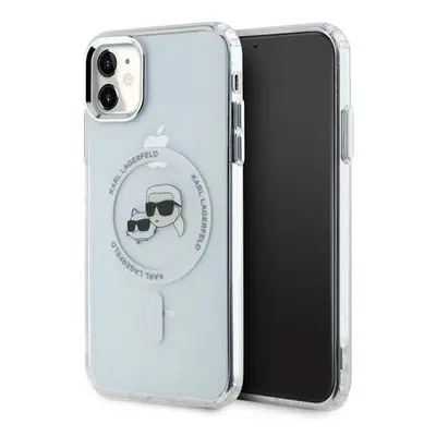 Karl Lagerfeld IML K&CH Heads Metal Frame MagSafe Zadní Kryt pro iPhone 11 Transparent