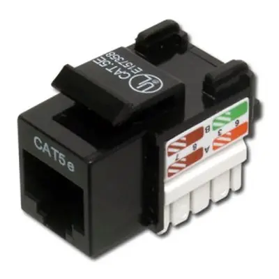 DIGITUS Keystone Jack CAT 5e, nestíněný RJ45 na LSA, barva černá DN-93501