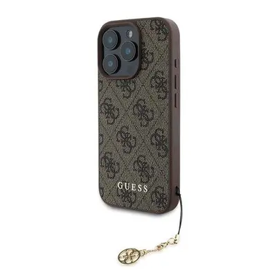 Guess 4G Charm kryt pro iPhone 16 Pro hnědý