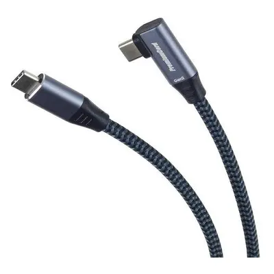 USB-C zahnutý kabel ( USB 3.2 GEN 2x2, 5A, 100W, 20Gbit/s ) 3m hliníkové krytky konektorů, bavln