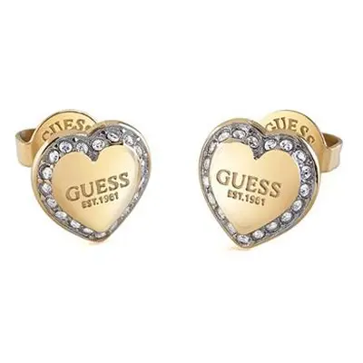 Guess Blyštivé srdíčkové náušnice Fine Heart JUBE01427JWYGT/U