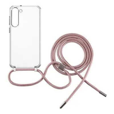 Pouzdro FIXED Pure Neck s růžovou šňůrkou na krk pro Samsung Galaxy S23+