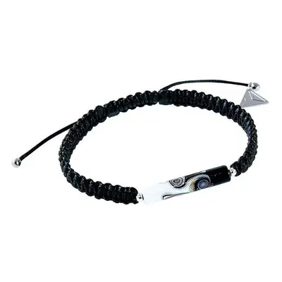 Lampglas Partnerský náramek Shamballa Black & White s unikátní perlou BSHX11