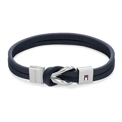 Tommy Hilfiger Moderní náramek z modré kůže Braided Knot 2790443