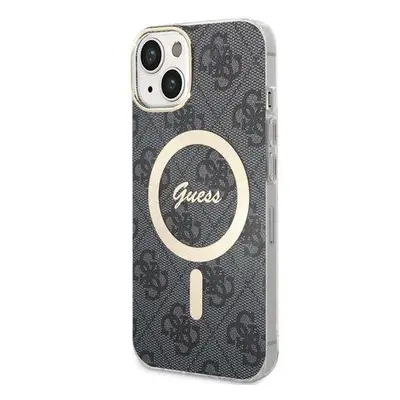 Guess 4G IML MagSafe Kompatibilní Zadní Kryt pro iPhone 14 Black