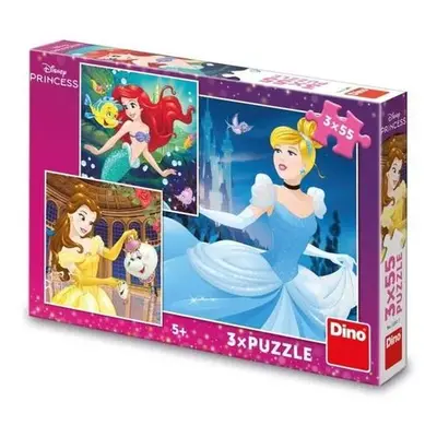 Puzzle 3x55 Veselé princezny