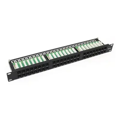 DATACOM Patch panel 19" UTP 48 port CAT5E LSA 1U BK (6x8p), 3004