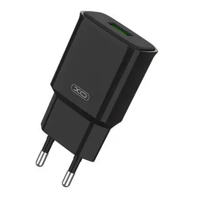 Nástěnná nabíječka XO L92D, 1x USB, 18 W, QC 3.0 (černá)