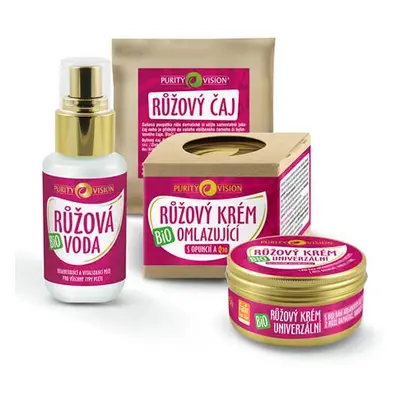 Purity Vision Růžová sada růžový krém omlazující 40 ml + růžový krém univerzální 70 ml + růžová 