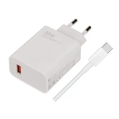 Xiaomi MDY-11-EZ USB-A 33W Cestovní Nabíječka + USB-C kabel White (Bulk)