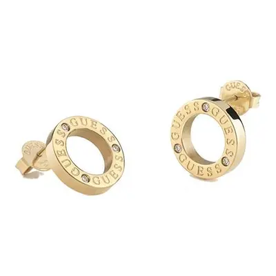 Guess Originální pozlacené náušnice Circle Lights JUBE03173JWYGT/U