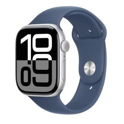 Apple Watch Series 10 GPS 42mm Silver Aluminium Case with Denim Sport Band - M/L (MWWC3QC/A)