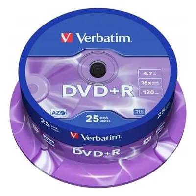 VERBATIM DVD+R 4,7GB/ 16x/ 25pack/ spindle, 43500