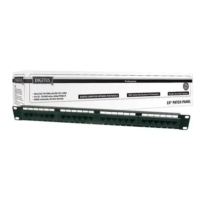 Digitus Patch Panel 19",CAT6,8P8C,LSA,1U,24 x RJ45, nestíněný,černý, DN-91624U