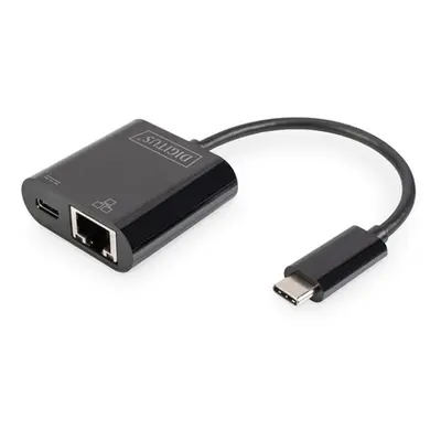 DIGITUS Gigabitový ethernetový adaptér USB typu C + PD s funkcí napájení, DN-3027