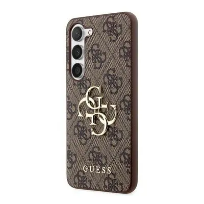 Guess PU 4G Metal Logo kryt Samsung Galaxy S23 hnědý