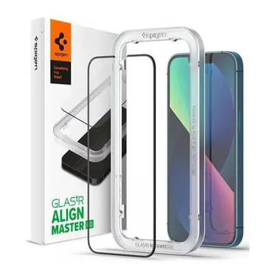 Spigen ochranné sklo GLAS.tR AlignMaster pre iPhone 14/13/13 Pro - Black Frame