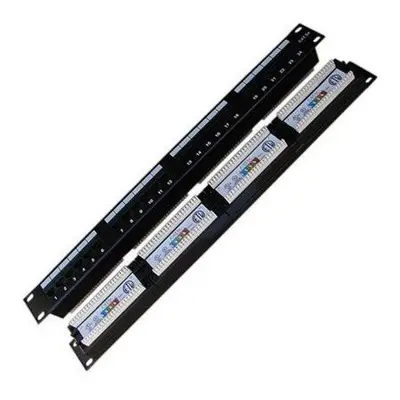 DATACOM Patch panel 19" UTP 24 port CAT5E DUAL 1U BK (4x6p), 3001