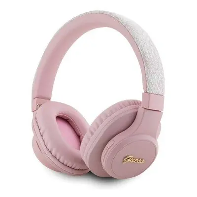 Guess PU Leather 4G Tone on Tone Script Logo BT5.3 Stereo Headphone Pink