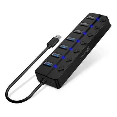 CONNECT IT Mighty Switch 2 USB-A hub, (4xUSB-A 3.0, 3xUSB-A 2.0), externí, ČERNÝ