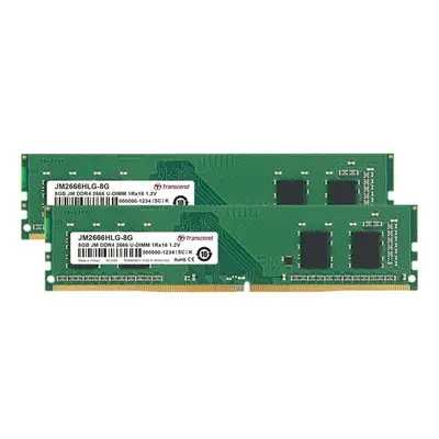 Transcend paměť 16GB DDR4 2666 U-DIMM (JetRam) KIT (2x8GB) 1Rx16 CL19, JM2666HLG-16GK