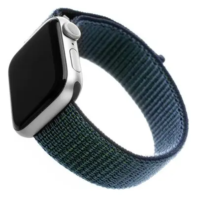 Nylonový řemínek FIXED Nylon Strap pro Apple Watch 42/44/45/49mm, temně modrý