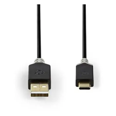 Nedis CCBW60600AT10 - USB 2.0 kabel | Typ-C Zástrčka - A Zástrčka | 1 m | Antracit